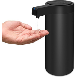 Mamiddle Automatic Soap Dispenser Stainless Steel with Sensor Infrared Soap Dispenser Electric IPX5 Waterproof USB-C Charging with Sensor Infrared Motion Sensor for Kitchen & Bath (Black)