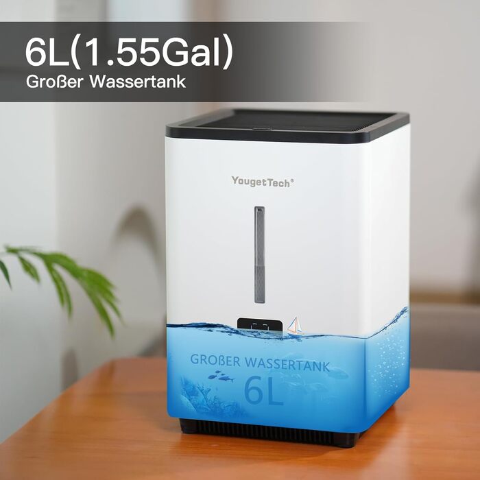 Зволожувач повітря 6L Top Fill, ультразвуковий, 1000 мл/год, автовимкнення, білий EH18S