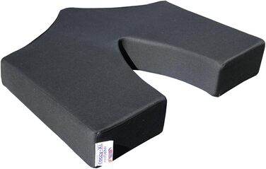 Ортопедична подушка для сидіння COCCY-XL, 46x44x8 см, чорна, 100% бавовна, проти болю у куприку