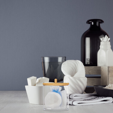 Relaxdays Cotton Pads and Cotton Swabs Container