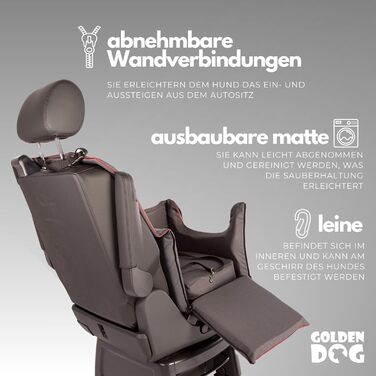 Автомобільний лежак для собак Golden Dog - переноска, автокрісло, лежак для собак, сірий, 52x44x33 см