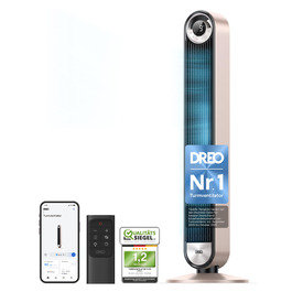 Дрео - розумний вентилятор-турбовежа 106 см з охолодженням, WiFi, Alexa, 9 швидкостей, 4 режими, таймер 12 год, керування голосом, проекція зірок