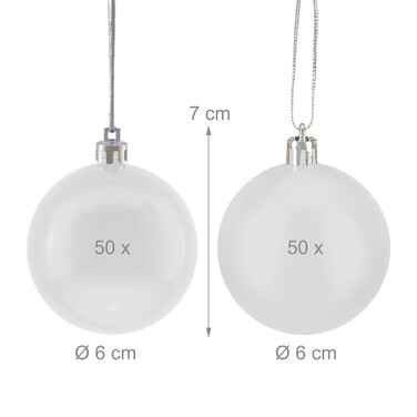 Relaxdays Set of 100 Christmas Baubles