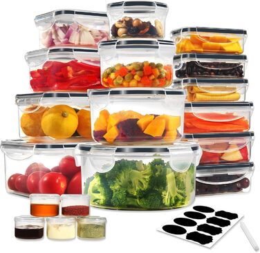 Набір контейнерів для зберігання YASHE SE-38PCS: 19 контейнерів та 19 кришок, BPA-Free, для кухні