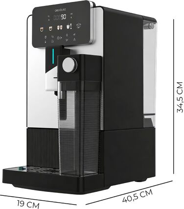 Кавомашина автоматична Cecotec Cremmaet Latte Art Elite 1500 Вт, 19 бар, керамічні жорна, 1.1л + 400мл, для капучино та лате