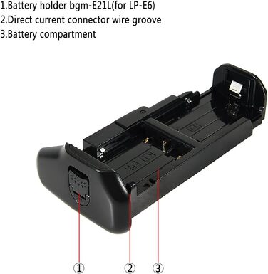 Набір батарейного блоку DSTE Pro з бездротовим пультом дистанційного керування 2.4G для Canon EOS 6D Mark II (замінник BG-E21)