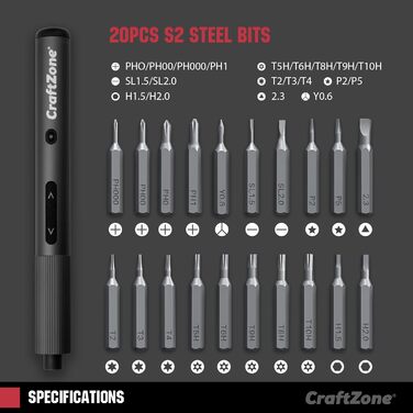 Електричний шуруповерт 4V з LED підсвіткою та 24 магнітними бітами (USB-C зарядка) - преміум набір для ремонту