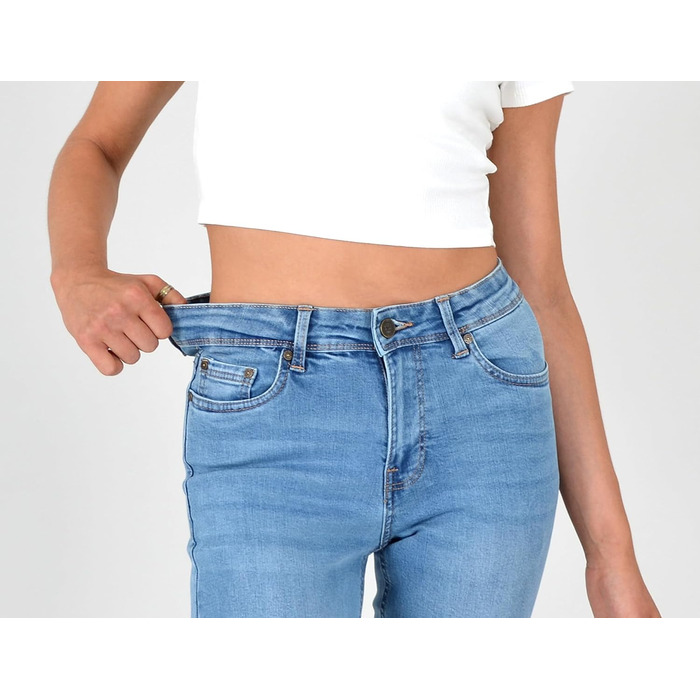 Джинси ESRA жіночі прямі з високою талією, еластичні, модель G200, розмір 42 J556