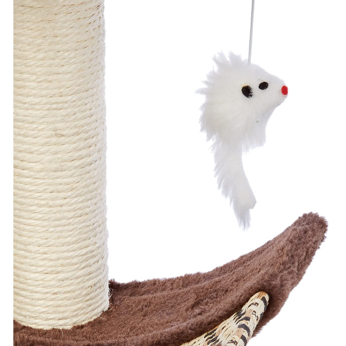 Kerbl Scratching Post Safari (Height 60 cm, with lying cushion, curved scratching board and lying basin, base plate 38 x 38 cm) 82529