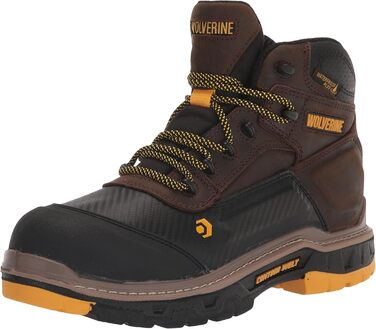 Чоловічі робочі черевики Wolverine Overpass 6' Mid Composite Toe Waterproof Dark Coffee (41 EU)
