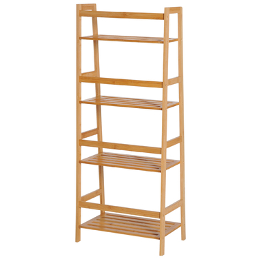 HOMCOM Bookshelf Standing Shelf with 4 Levels Storage Shelf made of Bamboo Office Shelf for Living Room, Bedroom, Office, Natural | Aosom