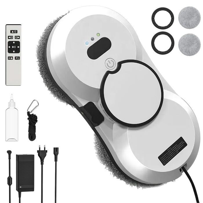 Робот для миття вікон EgerMinds 5600P з автоматичним розпиленням води, електричний очищувач вікон для внутрішнього та зовнішнього використання