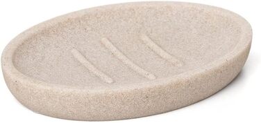 Миска для мила TATAY Bora, полірезин, без BPA, бежевого кольору, 13 x 9 x 1,9 см