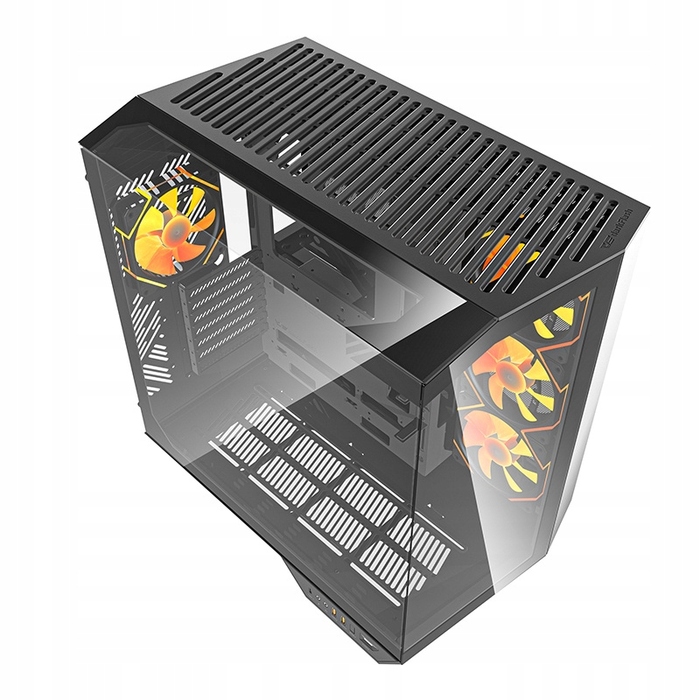 Корпус для ПК DarkFlash DY470 ATX Cube Case, 4 вентилятори ARGB, з ручкою