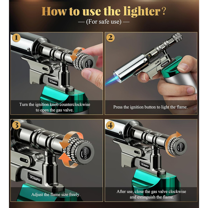 Газовий пальник Küchenbrenner для кухні, крем-брюле, паяння, заправний бутан, Jetflamme (Wb009-silver)