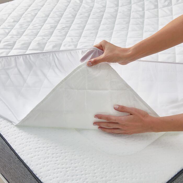 Pikolin Home - Padded Mattress Protector Cover with Waterproof and Breathable Membrane, Pillowcase 105 - 105 x 190/200 cm