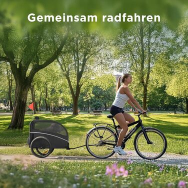 Фартоваж для собак на велосипед – складаний, до 40 кг, з відбивачами, водовідштовхувальний, сумісний з електровелосипедами, чорний