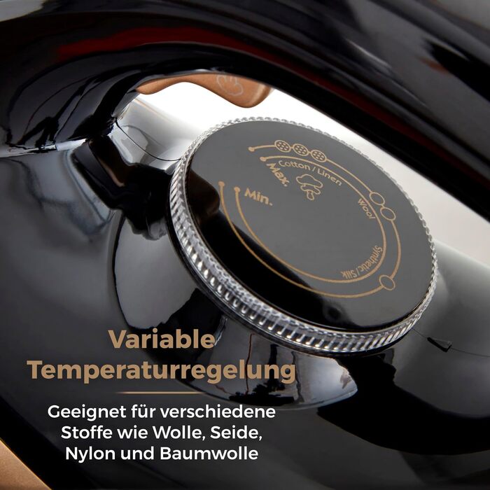 TOWER T22023GLDVDE IRON STEAM GENERATOR Steam Generator, Champagne Gold and Black Ceraglide Iron Black and Gold