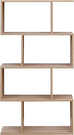 Etnicart Bookshelf, Oak Finish, Office, Modern, Double-Sided, 70x23.5x127.5cm Self-Supporting, Cube Design, Suitable for Entrance, Living Room, Children's Room, Wood Bookshelf, Office Shelf, DVD Cabinet