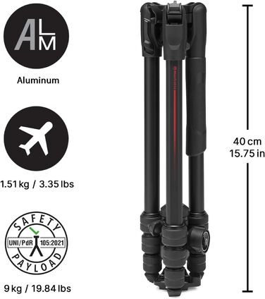 Штатив Manfrotto Befree Advanced для Sony Alpha з кріпленням Arca-Swiss, алюмінієвий