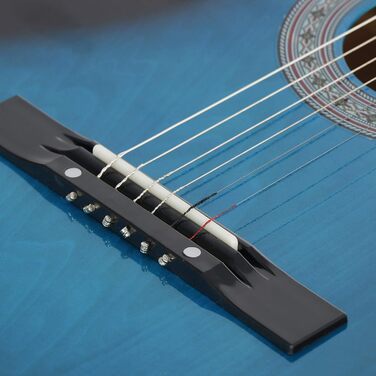 Акустична гітара Folk Smartxchoices 96,5 см для початківців, дітей та любителів музики. 4 кольори, блакитний