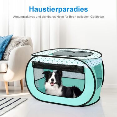 Вольвайз Вольпенлауфсталль: Переносний вольєр для цуценят 90x60x60 см, для собак, котів, цуценят, для дому та вулиці, зелений