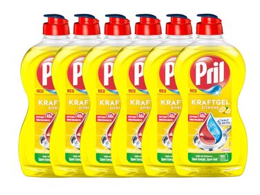 Засіб для миття посуду Pril Kraft Gel з лимоном, концентрований гель для видалення жиру, 450 мл (набір 6 шт)