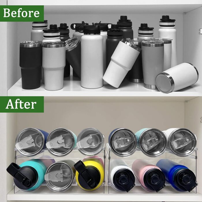 4-Piece Stackable Bottle Rack, Plastic Bottle Holder for Refrigerator, Cabinet, Kitchen Organizer Storage & Organization, Wine Bottle Storage for Kitchen Cabinet (6-Bottle)