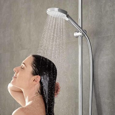 hansgrohe Croma Select E - Showerhead, Hand Shower with 3 Spray Patterns, Showerhead (110 x 110 mm), Showerhead with Anti-Limescale Function, Chrome, 26812400