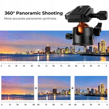 Штатив K&F Concept O234A2+BH-36, 163 см, чорний