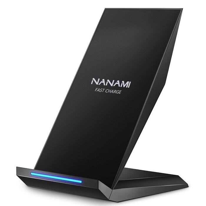 Бездротовий зарядний пристрій NANAMI 15W для iPhone 17/16/15/14/13/12/11 Pro Max/XS/XR/X/8 Plus та Samsung Galaxy S26/S25/S24/S23 – Швидка індуктивна зарядка, чорний