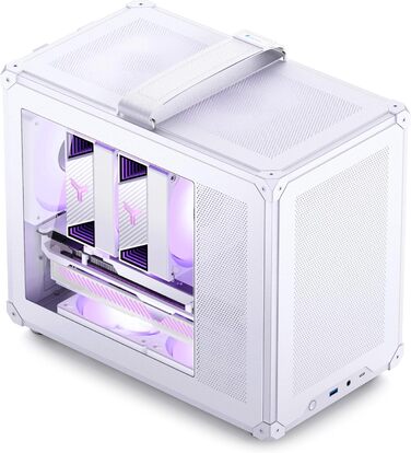 Корпус для ПК Jonsbo C6 MAX білий – компактний mATX з ручкою, сітчаста передня панель, підтримка GPU до 335 мм, CPU-кулер до 170 мм, 5 місць для вентиляторів