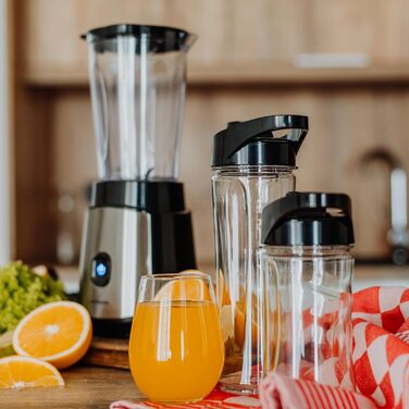 LEHMANN 1200W Stand Mixer & Smoothie Maker - Portable Blender with 2 Bottles (570ml & 400ml), Easy to Clean, 4-Blade System, Mini Blender for Juices, Shakes & Protein Shakes