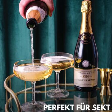 Vemacity Elegant Espresso Martini Glasses 4-Piece Set | Handcrafted Cocktail Glasses Set | Ideal Champagne Bowls and Champagne Glasses | Elegant Coupe for Margaritas & Cocktails | Martini Glasses