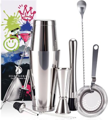 Набір для коктейлів 12 предметів: шейкер, аксесуари, професійний барний набір | Подарункова коробка