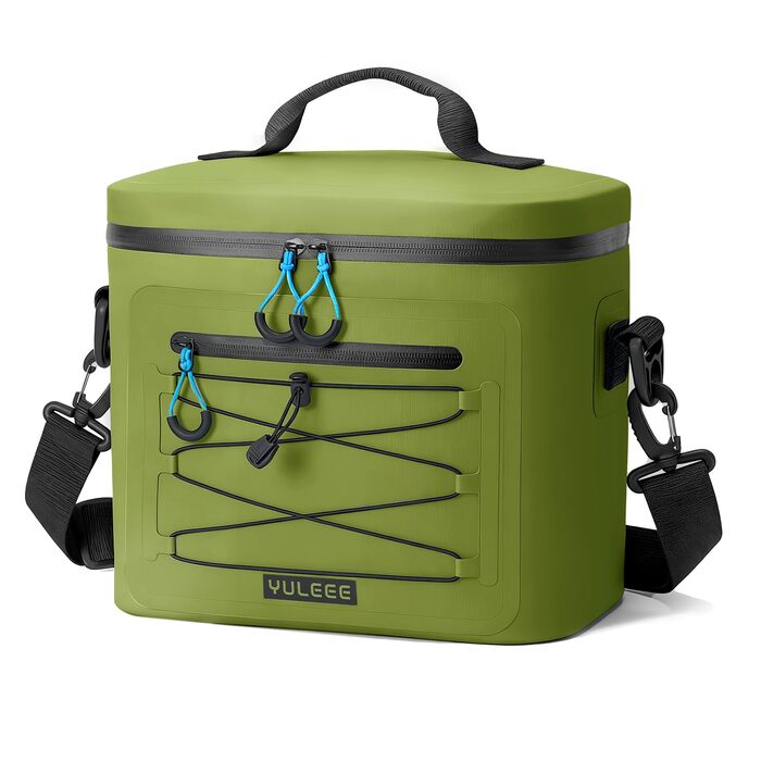 Кühltasche 24L: Водонепроникна сумка-холодильник для пікніка, пляжу, кемпінгу, офісу, транспортування продуктів (армійний зелений)