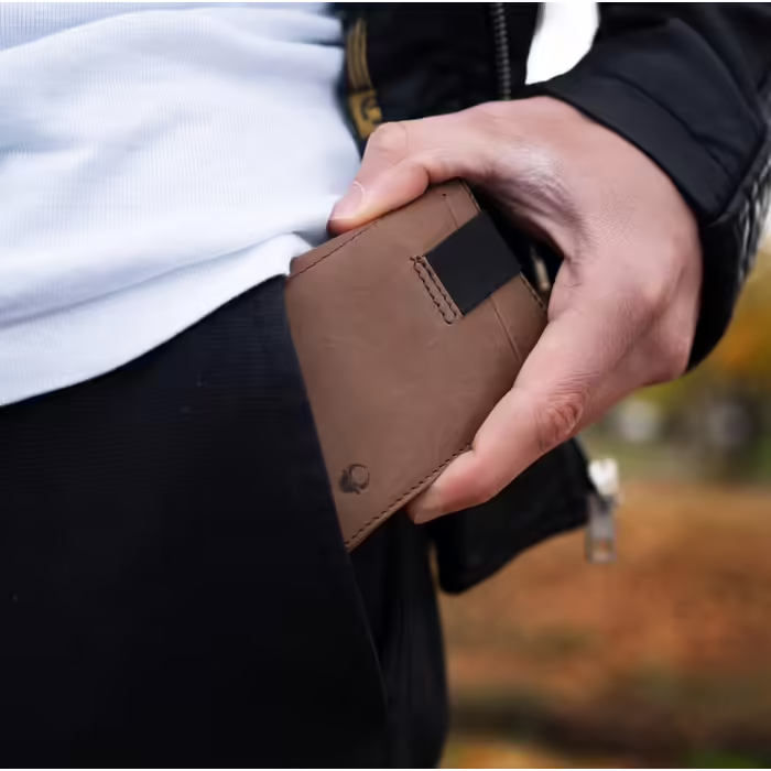 Чоловічий шкіряний гаманець DONBOLSO Slim з монетницею, RFID-захист, мінімалістичний кардхолдер, подарункова коробка