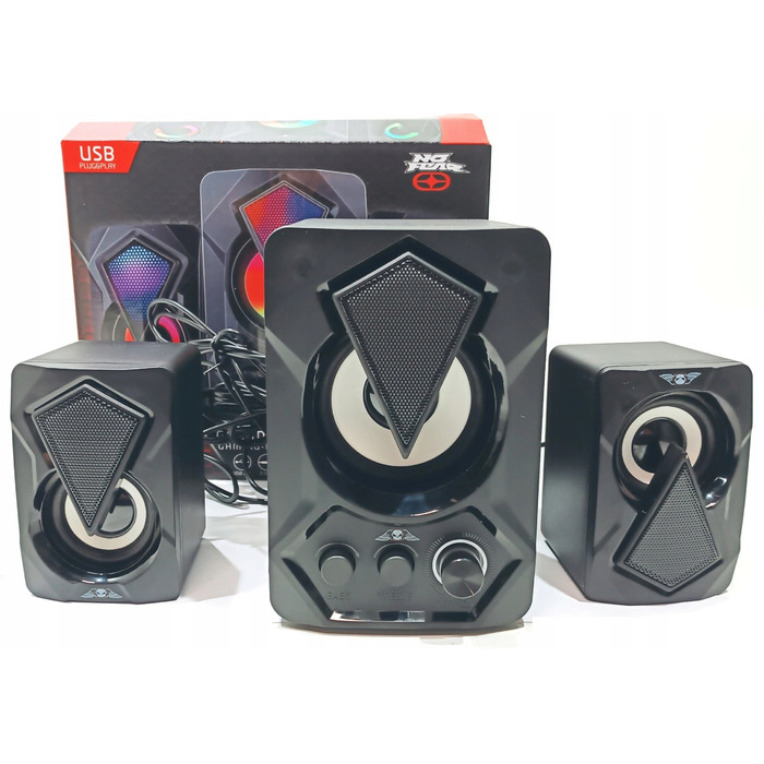 Ігрові колонки No Gear з багатокольоровою RGB-підсвіткою, USB