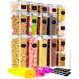 Набір контейнерів для зберігання продуктів Vorratsdosen 16 шт. з кришкою, набір для кухні, герметичні контейнери для спагеті, борошна, мюслі