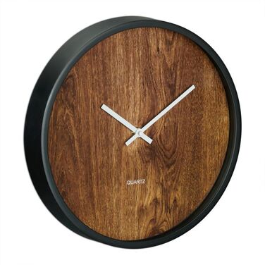 Relaxdays Modern Wall Clock with Wood-Look Finish