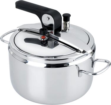 Barazzoni Pressure Cooker, Model, ø22cm, 5lt Capacity, Quick Cooker Model Basic, Ø 22 cm, 5 l Capacity, Induction, Made in Italy, Stainless Steel, Silver Single