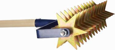 KADAX Star Tiller with Wooden Handle, 12-Star Cultivator, Garden Tiller, Rolling Cultivator, Crumbler for Loosening Soil, Cultivator, Rolling Hoe