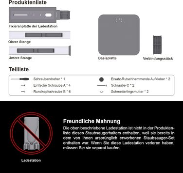 Підставка для пилососа Dyson з розкладними гачками та міцною основою з вуглецевої сталі – монтаж без свердління, компактне зберігання для всіх бездротових пилососів Dyson та аксесуарів, сірий колір