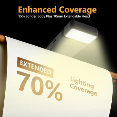 Клема-лампа для читання, акумуляторна, 3 режими температури кольору, USB, гнучка 360°, для книг, ідеальна для читачів та дітей (#6 Чорний)