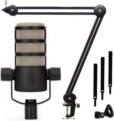 Rode PodMic професійний подкаст-мікрофон + кріплення Keepdrum MS138 для мікрофона (чорний)