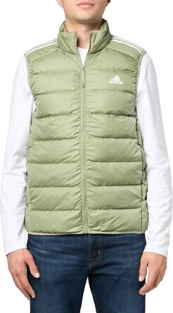 Жилет Adidas Essentias 3-Stripes Down Vest для чоловіків, колір: темно-зелений (S)