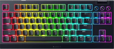 Механічна ігрова клавіатура Razer BlackWidow V4 TKL з зеленими перемикачами (RGB Chroma, 6 макро-клавіш, Doubleshot ABS-кейкапи, QWERTY US-розкладка)