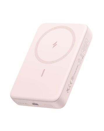 Anker Zolo Powerbank 10000mAh: Магнітний портативний зарядний пристрій 30W для iPhone 15/16/17, AirPods рожевого кольору