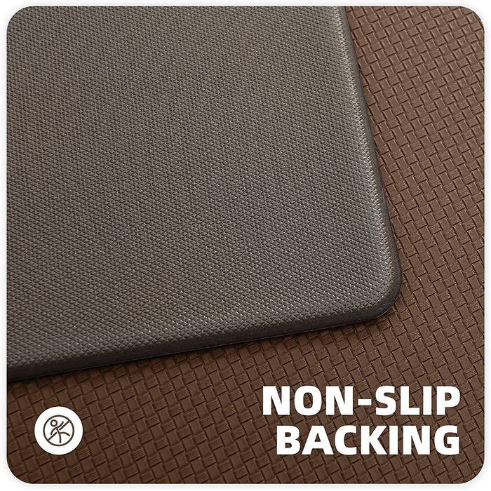 Color G Kitchen Runners, 2 Pieces, Washable Non-Slip Kitchen Rug, Kitchen Mat with Oil-Proof and Waterproof, Rubber Backed Kitchen Mat for Dining Room, Kitchen, Runner Hallway (44x75CM + 44x150CM, Brown)