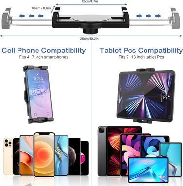 Універсальний тримач для планшетів та телефонів Oilcan 3 в 1: присоска, вентиляція, торпедо. Сумісний з iPad, iPhone, Samsung Galaxy, Fire та іншими пристроями 4-12.9 дюймів